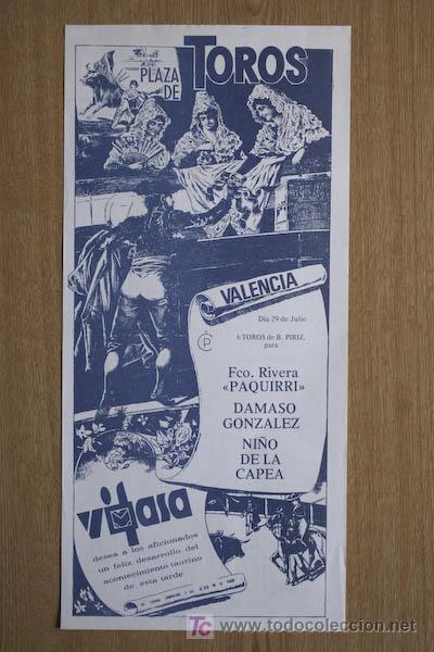Carteles toros: Cartel de toros de Valencia. - Foto 1