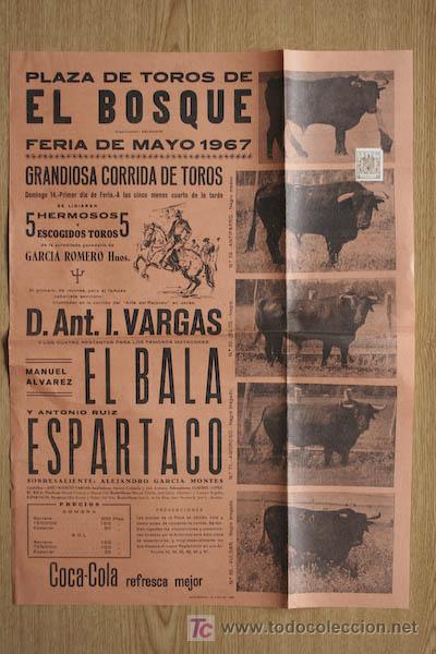 Carteles toros: Cartel de toros de El Bosque. - Foto 1