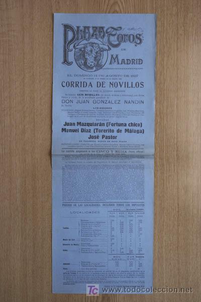 Carteles toros: Cartel de toros de Madrid. - Foto 1