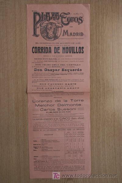 Carteles toros: Cartel de toros de Madrid. - Foto 1