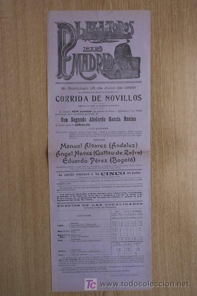 Carteles toros: Cartel de toros de Madrid. - Foto 1