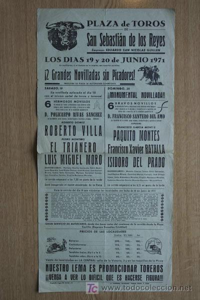 Affissi Tauromachia: Cartel de toros de San Sebasti&aacute;n de los Reyes.