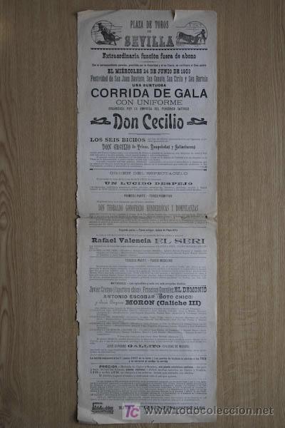 Carteles toros: Cartel de toros de Sevilla. - Foto 1