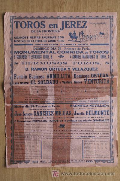 Carteles toros: Cartel de toros de Jerez. - Foto 1