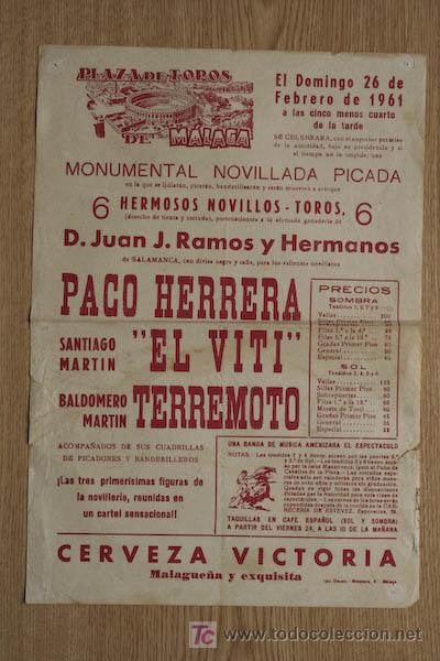 Carteles toros: Cartel de toros de M&aacute;laga. - Foto 1