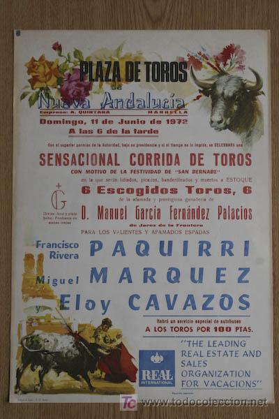 Affissi Tauromachia: Cartel de toros de Nueva Andaluc&iacute;a.