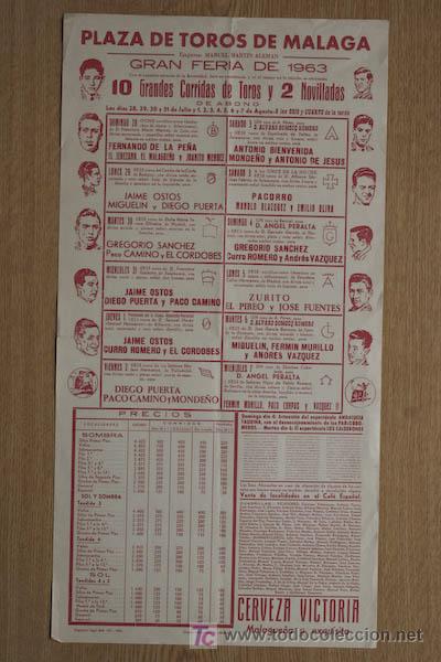 Carteles toros: Cartel de toros de M&aacute;laga. - Foto 1
