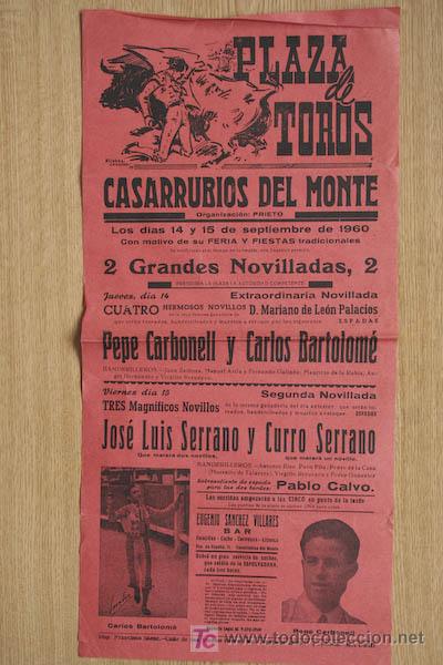 Carteles toros: CARTEL DE TOROS DE CASARRUBIOS DEL MONTE - Foto 1