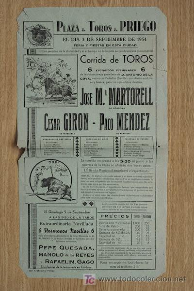 Carteles toros: Cartel de toros de Priego. - Foto 1