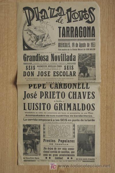 Carteles toros: Cartel de toros de Tarragona. - Foto 1