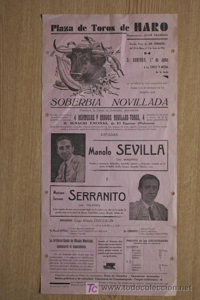 Cartazes Touros: Cartel de toros de Haro.
