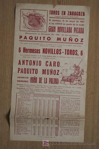 Carteles toros: Cartel de toros de Zaragoza. - Foto 1