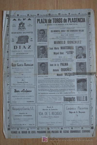 Carteles toros: Cartel de toros de Plasencia. - Foto 1