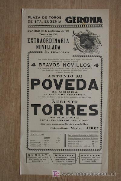 Affissi Tauromachia: Cartel de toros de Gerona.