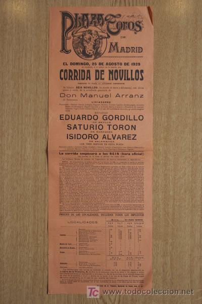 Carteles toros: Cartel de toros de Madrid. - Foto 1