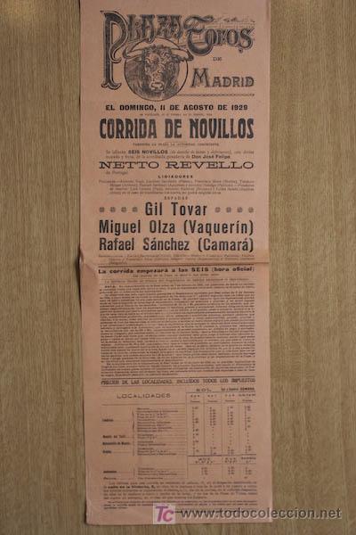 Carteles toros: Cartel de toros de Madrid. - Foto 1