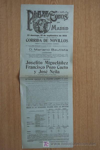 Carteles toros: Cartel de toros de Madrid. - Foto 1