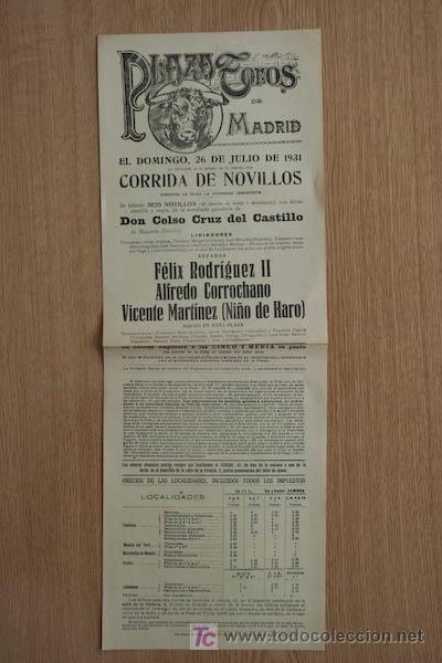 Carteles toros: Cartel de toros de Madrid. - Foto 1