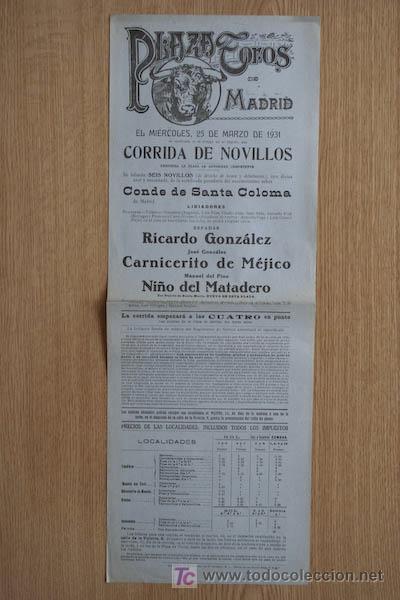 Carteles toros: Cartel de toros de Madrid. - Foto 1