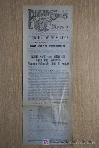 Carteles toros: Cartel de toros de Madrid. - Foto 1