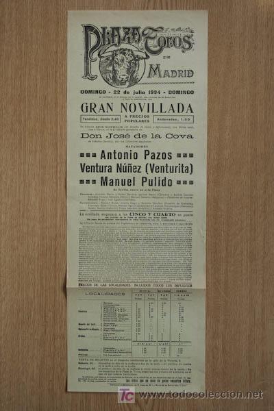 Carteles toros: Cartel de toros de Madrid. 1934. - Foto 1