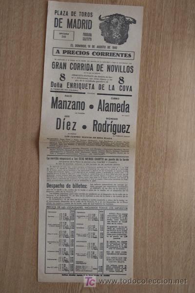 Plakate Stiere: Cartel de toros de Madrid. 1940.
