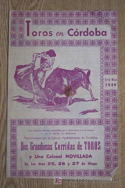 Affissi Tauromachia: Programa de toros de mano de 1956.