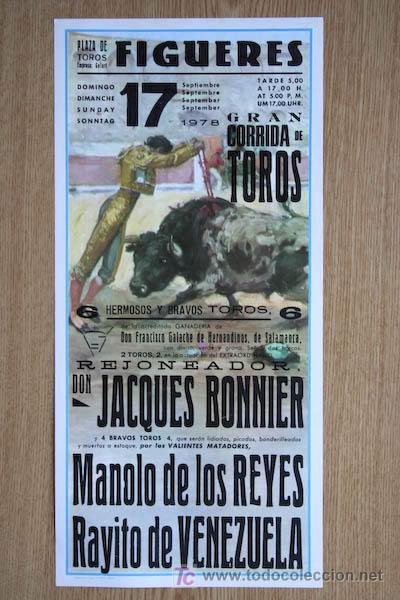 Carteles toros: Cartel de toros de Figueres. 1978. - Foto 1