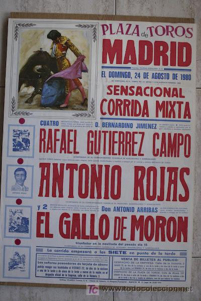 Carteles toros: Cartel de toros de Madrid. 1980. - Foto 1