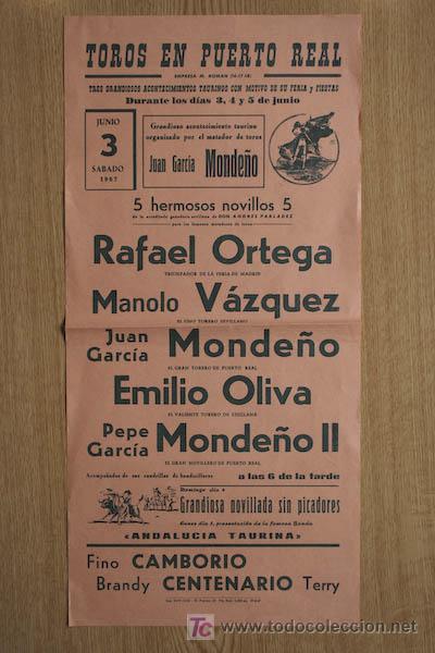 Cartazes Touros: Cartel de toros de Puerto Real. 1967.
