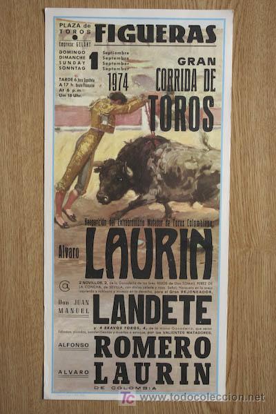 Cartazes Touros: Cartel de toros de Figueras. 1974.