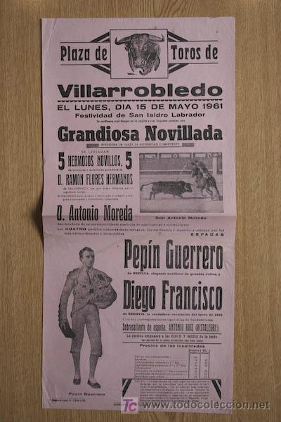 Cartazes Touros: Cartel de toros de Villarrobredo. 1961.