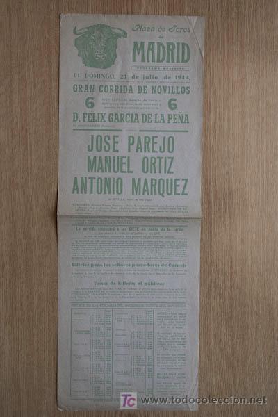Carteles Toros: Cartel de toros de Madrid. 1944.