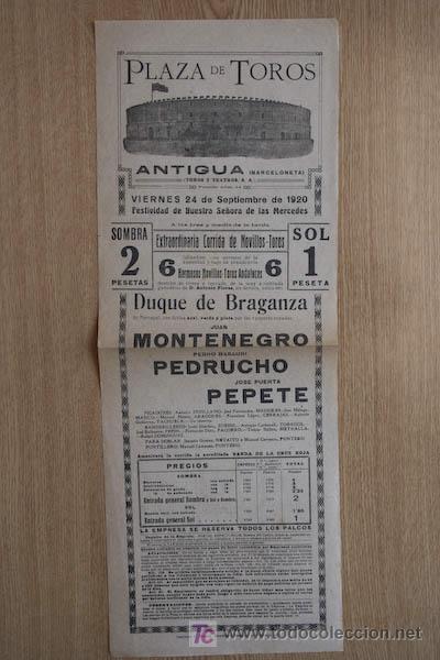 Carteles toros: Cartel de toros de Barcelona. 1920. - Foto 1