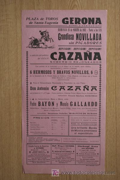 Affissi Tauromachia: Cartel de toros de Gerona.