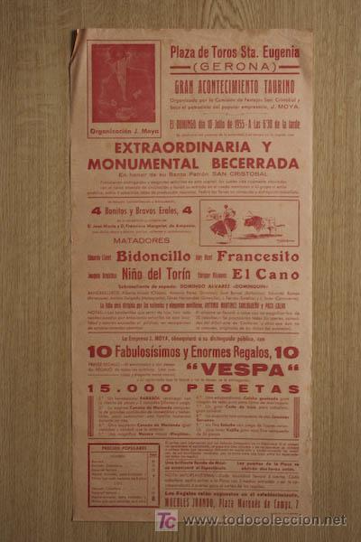 Affissi Tauromachia: Cartel de toros de Gerona.