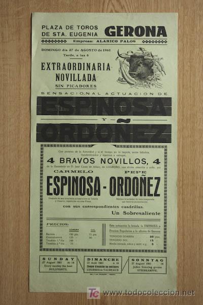Affissi Tauromachia: Cartel de toros de Gerona.