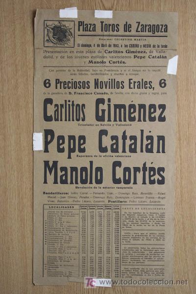 Carteles toros: Cartel de toros de Zaragoza. - Foto 1