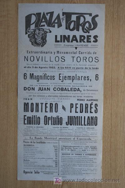 Carteles toros: Cartel de toros de Linares. - Foto 1
