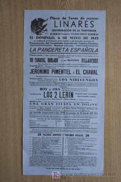 Carteles toros: Cartel de toros de Linares. - Foto 1