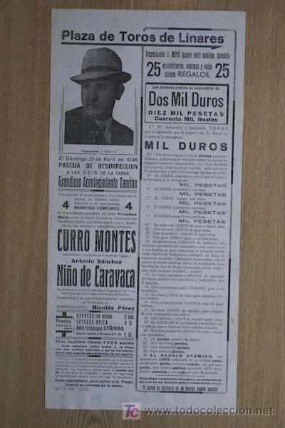 Carteles toros: Cartel de toros de Linares. - Foto 1
