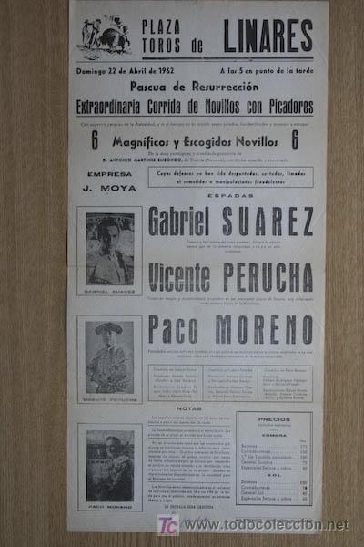 Carteles toros: Cartel de toros de Linares. - Foto 1