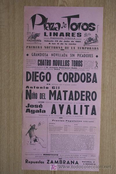 Carteles toros: Cartel de toros de Linares. - Foto 1
