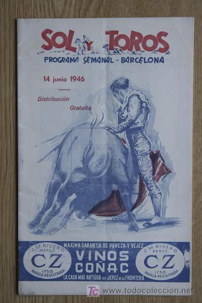 Affissi Tauromachia: Programa de toros de Barcelona.