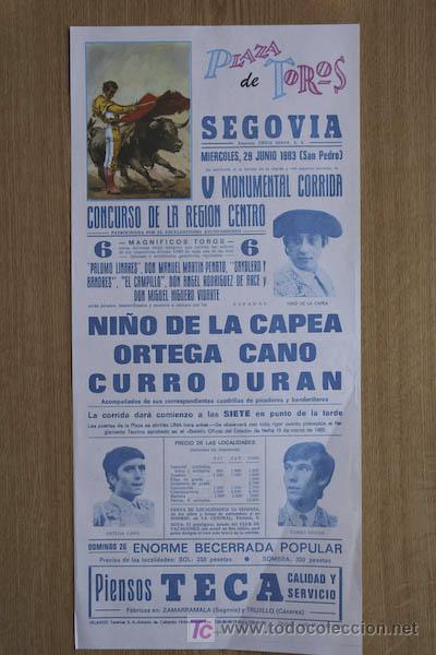 Carteles toros: Cartel de toros de Segovia. 1983 - Foto 1