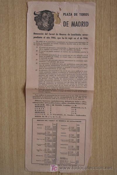 Carteles toros: Cartel de toros de Madrid. - Foto 1
