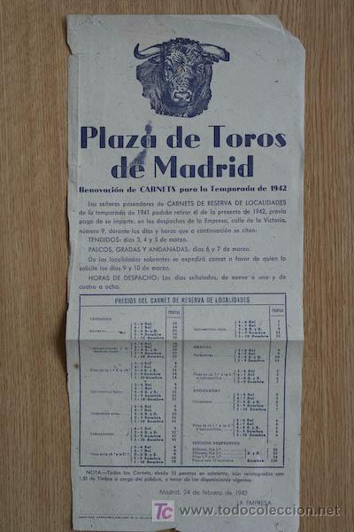 Carteles toros: Cartel de toros de Madrid. - Foto 1