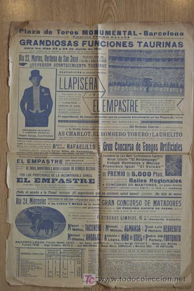 Carteles toros: Cartel de toros de Barcelona. - Foto 1
