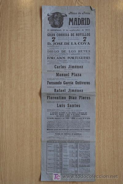 Affissi Tauromachia: Cartel de toros de Madrid. 1944.