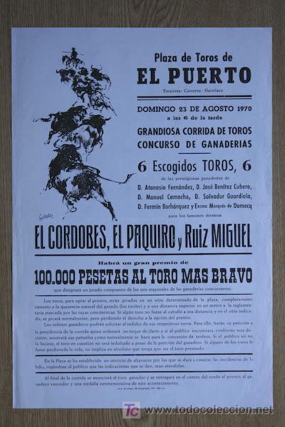 Affissi Tauromachia: Cartel de toros de El Puerto.
